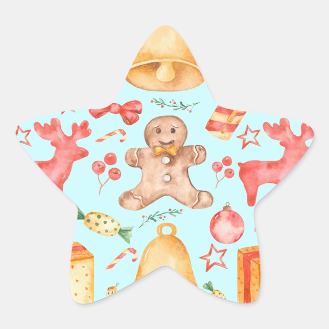 Sweet Christmas Cookies and Candies   Star Sticker (Front)