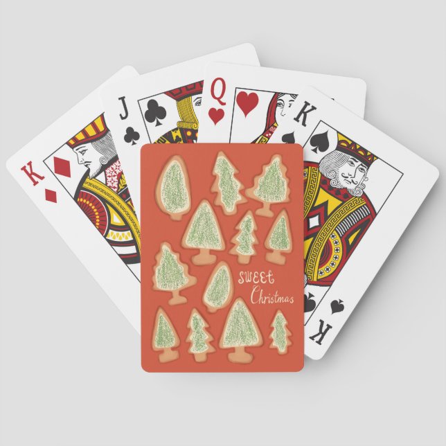 Sweet Christmas Cookies Illustrated Playing Cards (Back)