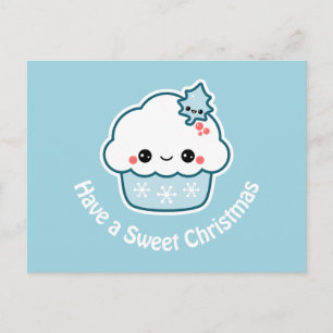Sweet Christmas Cupcake Holiday Postcard