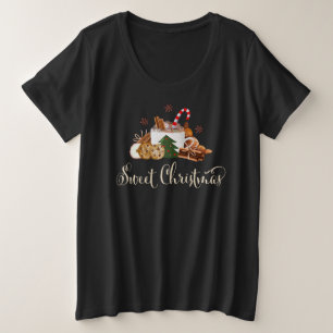 Sweet Christmas Frappuccino Cookie Cinnamon Art Plus Size T-Shirt