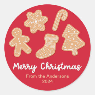 Sweet Christmas Gingerbread Cookies Classic Round Sticker
