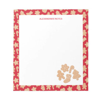 Sweet Christmas Gingerbread Cookies Pattern Notepad