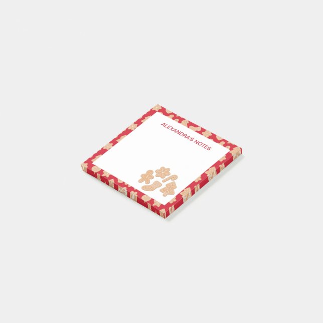 Sweet Christmas Gingerbread Cookies Pattern Post-it Notes (Angled)