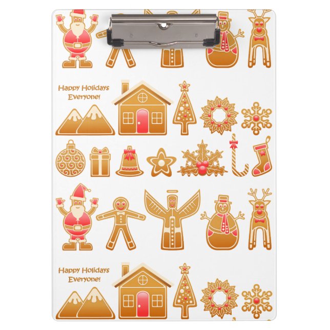 Sweet Christmas Gingerbread Design Clipboard (Front)