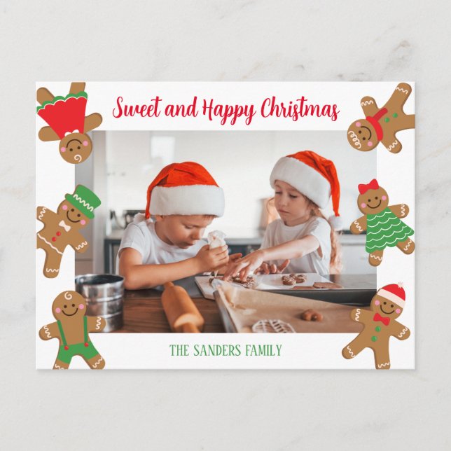 SWEET CHRISTMAS GINGERBREAD PHOTO  POSTCARD (Front)