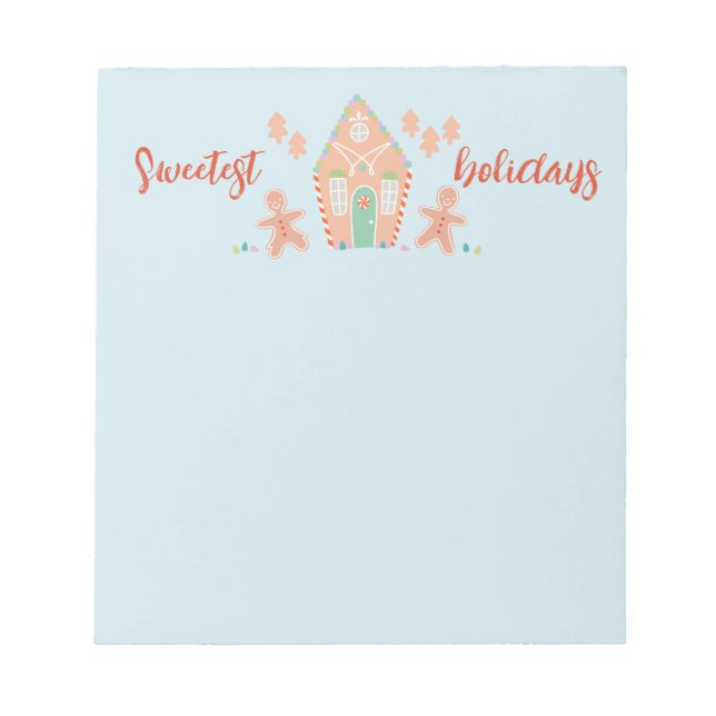Sweet Christmas holiday baking treats Gingerbread Notepad (Front)