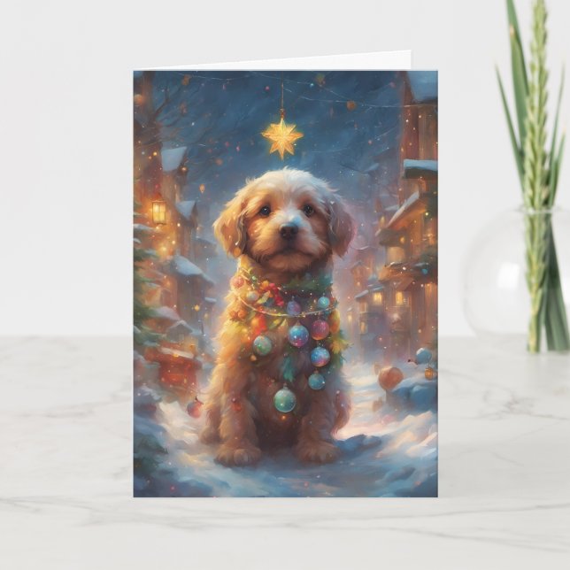 Sweet Christmas Puppy Art card (Front)