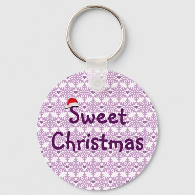 Sweet Christmas Snowflake Pattern Key Ring (Front)