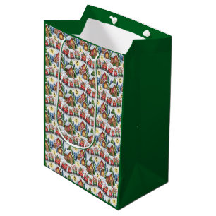 Sweet Christmas Village & Train Medium Gift Bag