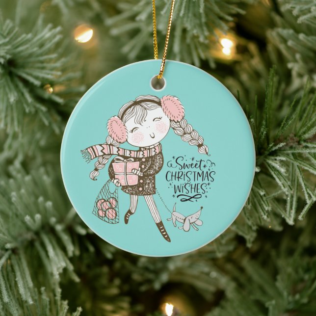 Sweet Christmas Wishes Ceramic Tree Decoration (Tree)