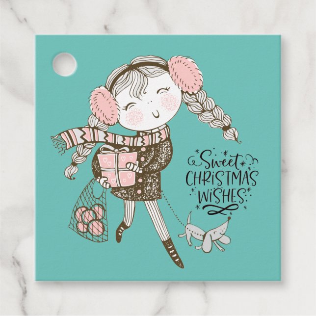 Sweet Christmas Wishes Favour Tags (Front)