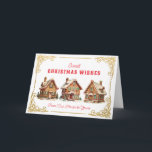 Sweet Christmas Wishes | Gingerbread House Card<br><div class="desc">This sweet Christmas card features an AI generated candy covered Gingerbread house with an ornate frame around the edge. The greeting says "Sweet Christmas Wishes From Our House to Yours."  Inside is another greeting with text you can personalise with your name.</div>