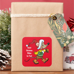 Sweet Christmas Wishes Mouse Holiday sticker