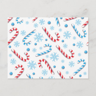 Sweet Christmassy Candy Bar Pattern Holiday Postcard