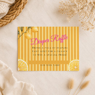 Sweet Citrus Baby Shower Diaper Raffle Tickets Enclosure Card