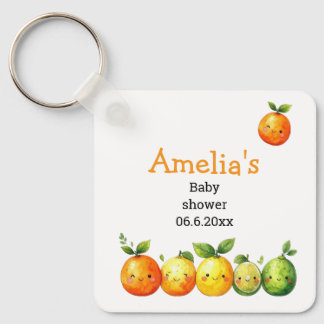 Sweet Citrus Cutie Baby Shower Key Ring