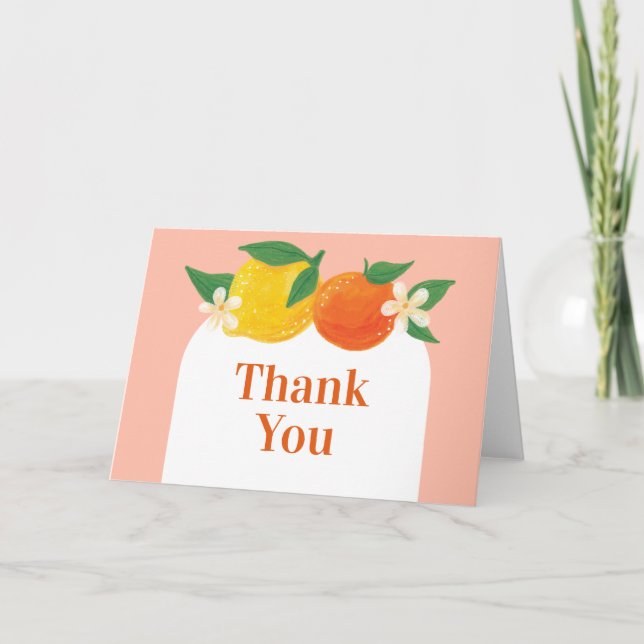 Sweet Citrus Folded Thank You Card (Front)