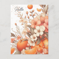 Sweet Citrus Oranges and Flowers Neutral