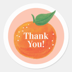 Sweet Citrus Round Thank You Sticker