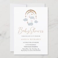 Sweet Cloud Dusty Blue Mobile Baby Shower