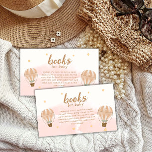 Sweet Cloud Hot Air Balloon Books For Baby Shower  Enclosure Card