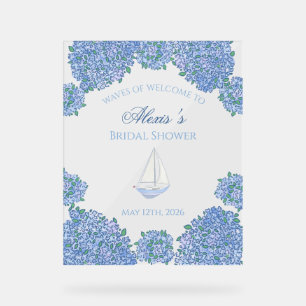 Sweet Coastal Blue Bridal Shower Welcome Sign