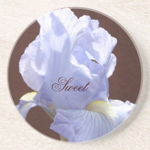 Sweet coaster gifts Glowing Blue Iris Flowers
