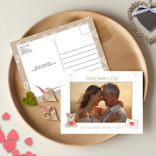 Sweet Coffee coloured Photo and Message Holiday Postcard