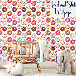 Sweet Coloful Sprinkled Doughnuts Pattern Wallpaper