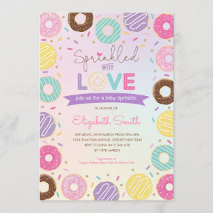 Sweet Colorful Doughnuts Girl Baby Sprinkle Invitation
