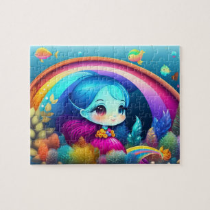 Sweet Colorful Little Cute Mermaid Jigsaw Puzzle