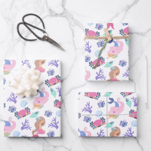 Sweet & Colorful Mermaid Wrapping Paper Sheets