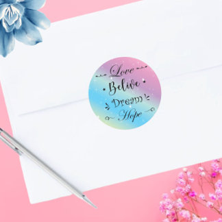 Sweet Colorful Motivational Phrases Classic Round Sticker