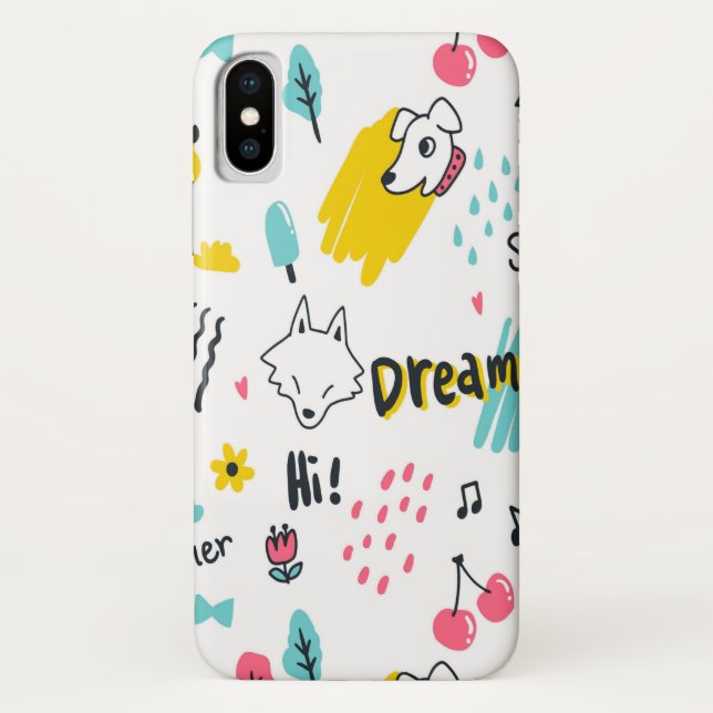 Sweet coloured hand drawn Case-Mate iPhone case (Back)