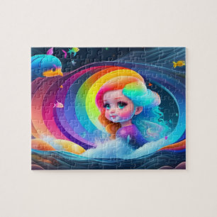Sweet Colourful Little Cute Mermaid Jigsaw Puzzle