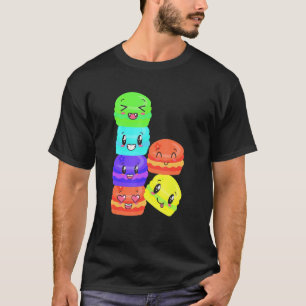 Sweet Colourful Macaroons Happy Foods Stacked Up T-Shirt