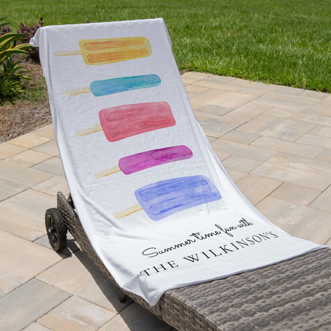 Sweet  colourful modern summer personalised beach towel (Creator Uploaded)