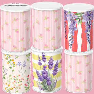 Sweet colourful pink floral white stripes decoupag tissue paper