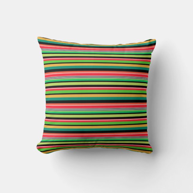 Sweet colourful stripes  cushion (Front)