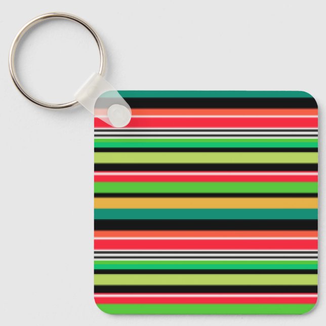 Sweet colourful stripes  key ring (Front)