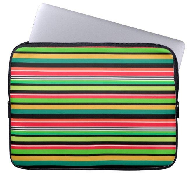 Sweet colourful stripes  laptop sleeve (Front)