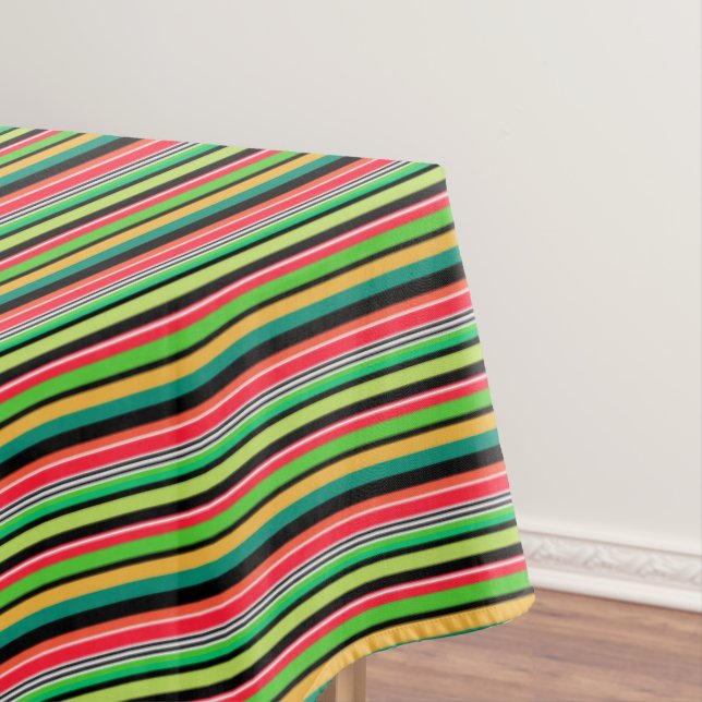 Sweet colourful stripes  tablecloth (In Situ)