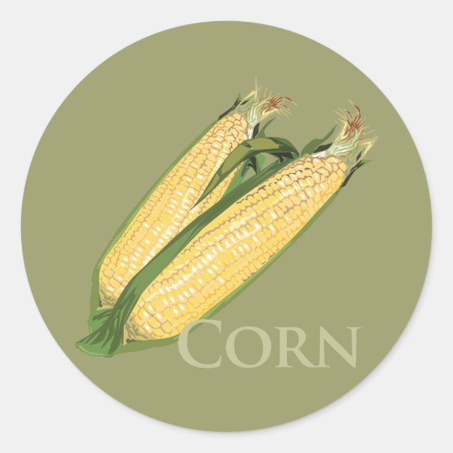 Sweet Corn Classic Round Sticker (Front)