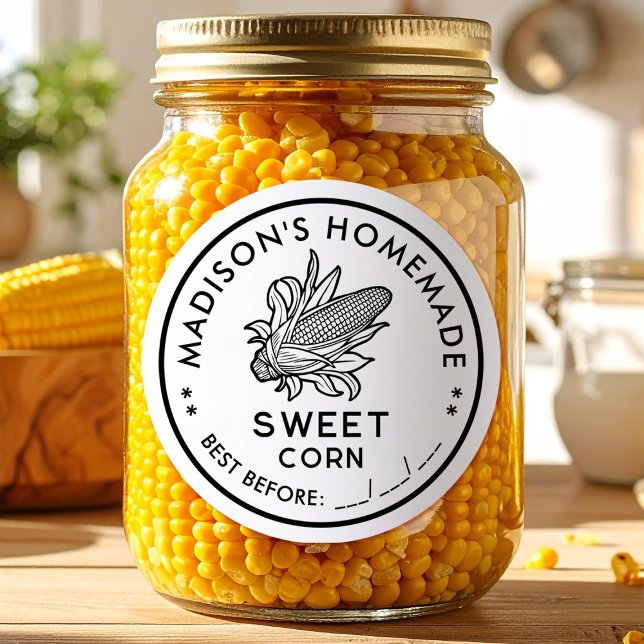 Sweet corn label with black and white cob icon (Creator Uploaded)
