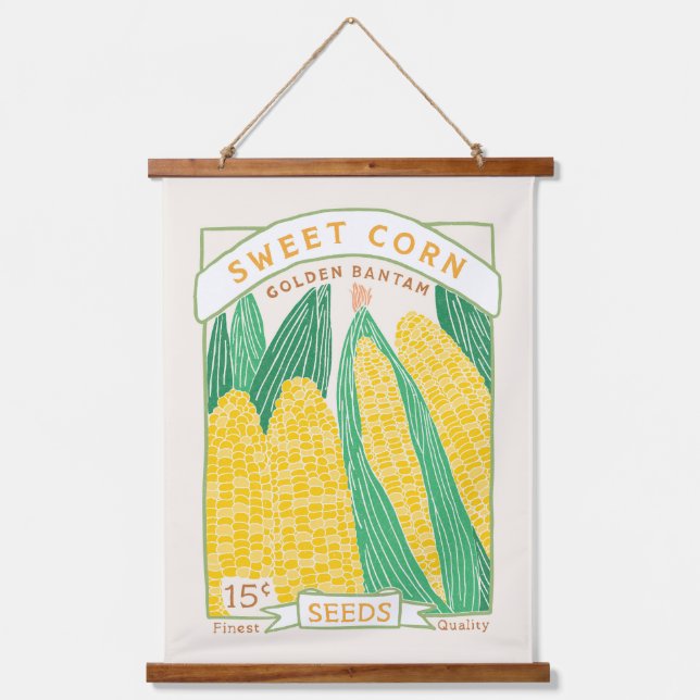 Sweet Corn Seed Packet Hanging Tapestry  (Front)
