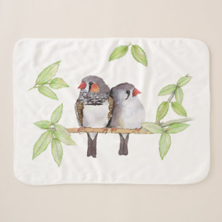 Sweet couple of zebra finches Sherpa Blanket