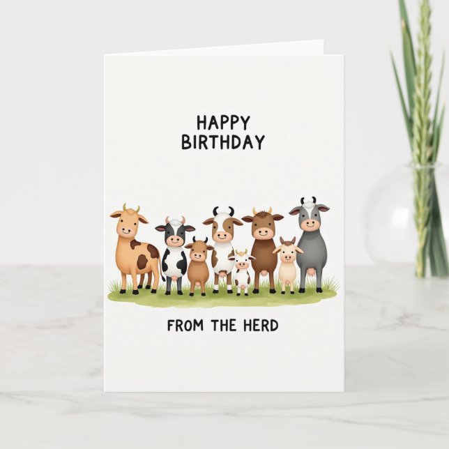 Sweet Cow Birthday Card (Front)