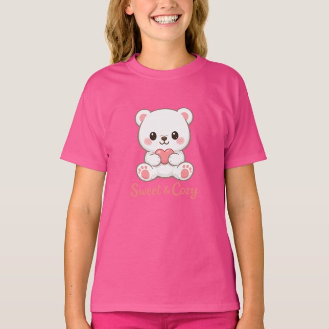 Sweet & Cozy Bear Kids T-Shirt (Front)