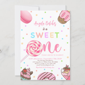 Sweet Cream Celebration Sweet One Birthday Party Invitation