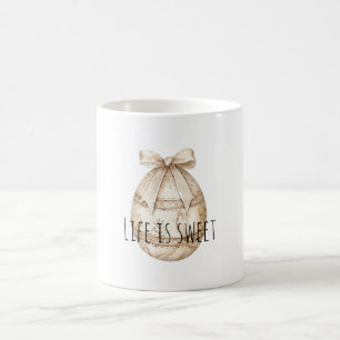 Sweet Cream Easter Egg Bow Coffee Mug